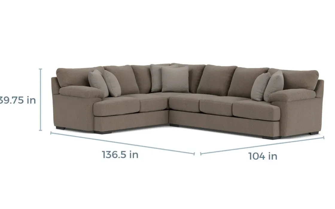 Mor Furniture Bermuda Tux Sofa Sectional In , Left Facing