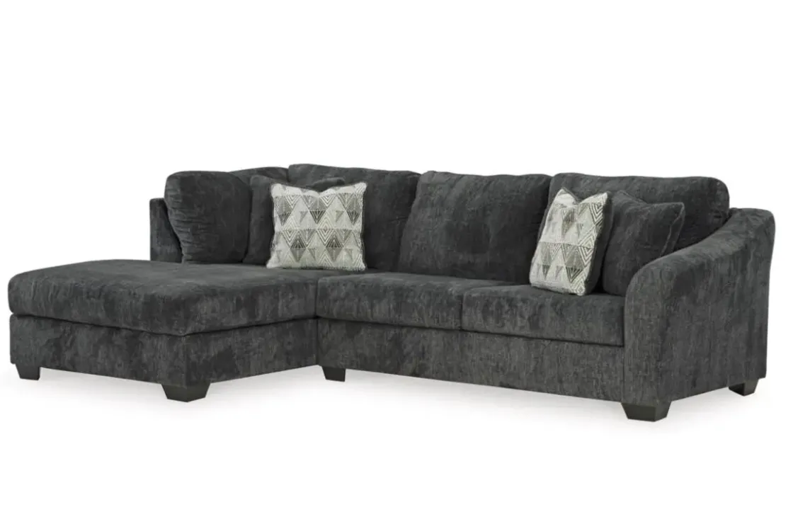 Mor Furniture Biddeford Sofa Chaise In Shadow, Left Facing