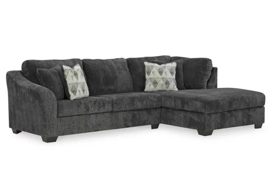 Mor Furniture Biddeford Sofa Chaise In Shadow, Left Facing