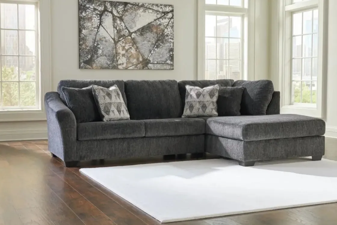 Mor Furniture Biddeford Sofa Chaise In Shadow, Left Facing