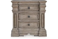 Mor Furniture Blairhurst 3 Drawer Charging Nightstand In Light Grayish Brown