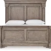Mor Furniture Blairhurst Panel Bed, Dresser, Mirror & Nightstand In Light Grayish Brown, Queen
