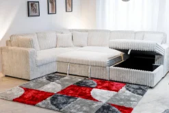 Mor Furniture Bliss Tux Loveseat Chaise Sectional In Mist Gray
