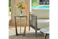 Mor Furniture Bohdi Outdoor Round Accent Table In Gold
