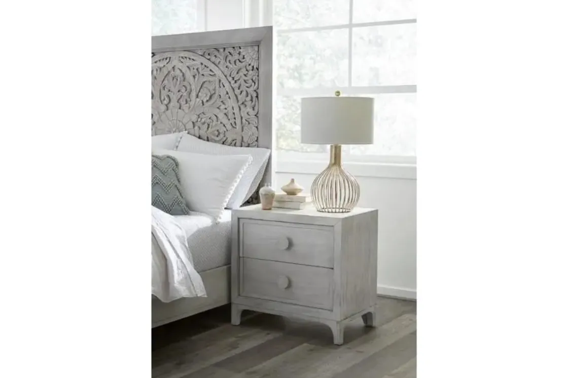 Mor Furniture Boho Chic Nightstand In Washed White
