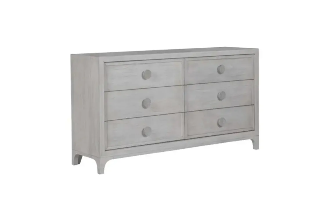 Mor Furniture Boho Chic Platform Bed, Dresser, Mirror & Nightstand In Washed White, Full
