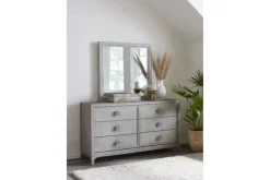 Mor Furniture Boho Chic Platform Bed, Dresser, Mirror & Nightstand In Washed White, Full