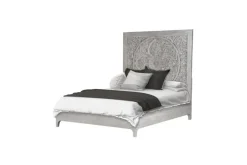Mor Furniture Boho Chic Platform Bed In Washed White, Full