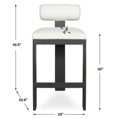 Mor Furniture Bolster Outdoor Barstool In White