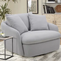 Mor Furniture Boomer Swivel Chair In Dove