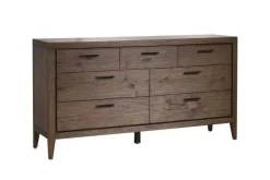 Mor Furniture Boracay Panel Bed W/ Storage, Dresser, Mirror & Nightstand In Wild Oats Brown, Queen