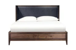 Mor Furniture Boracay Panel Bed W/ Storage In Wild Oats Brown, Queen