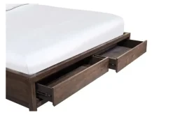 Mor Furniture Boracay Panel Bed W/ Storage In Wild Oats Brown, Queen