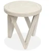 Mor Furniture Bostwick Round End Table In Coconut Cream