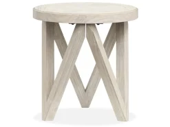Mor Furniture Bostwick Round End Table In Coconut Cream