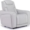 Mor Furniture Bowden 2 Power Recliner In Blanca Light Gray Leather