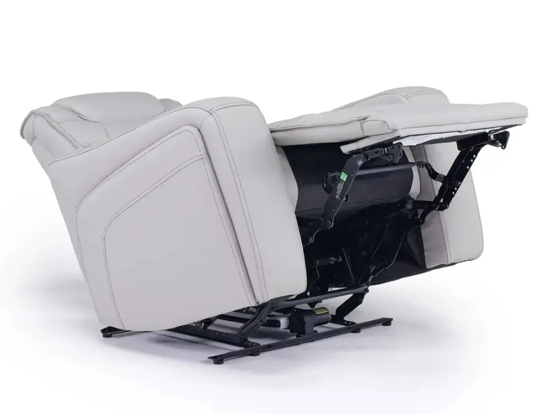Mor Furniture Bowden 2 Power Recliner In Blanca Light Gray Leather