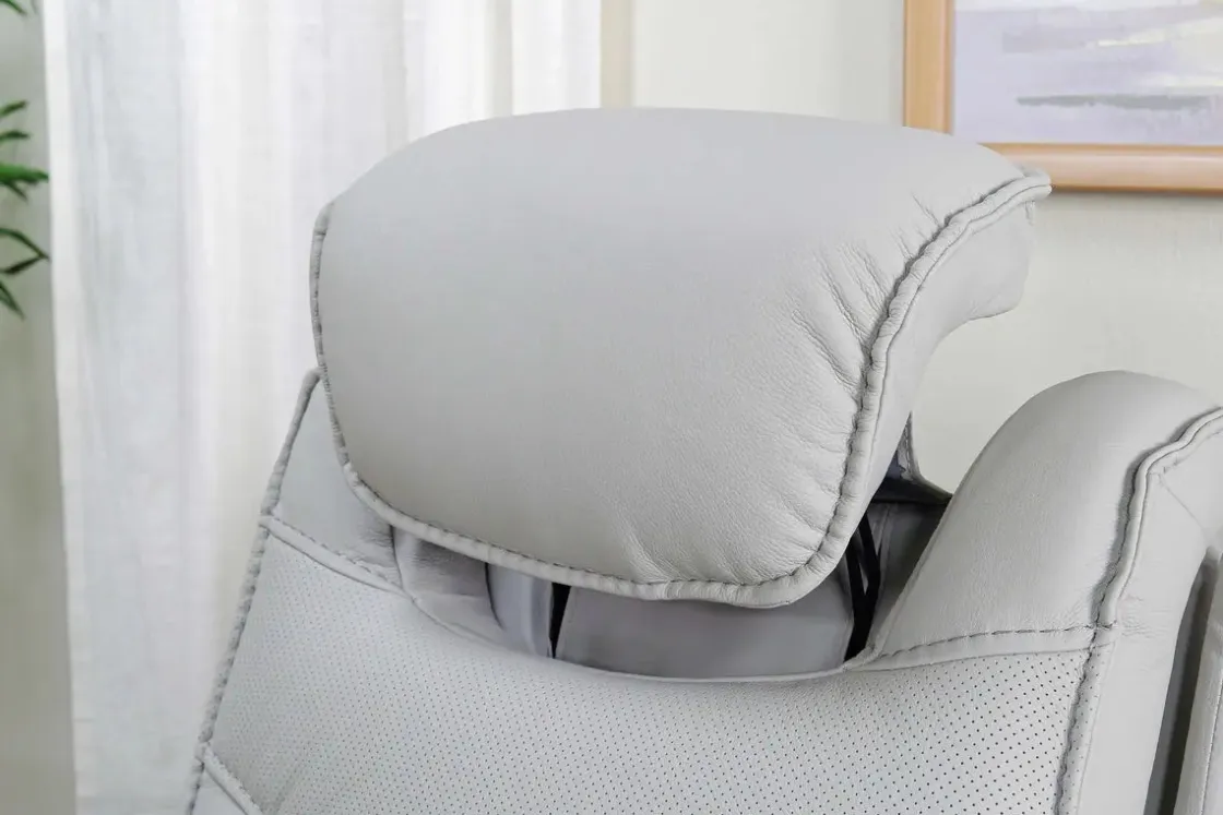 Mor Furniture Bowden 2 Power Recliner In Blanca Light Gray Leather