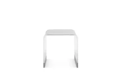 Mor Furniture Bowie End Table In Clear Acrylic/Brushed Stainless Steel