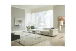 Mor Furniture Bowie End Table In Clear Acrylic/Brushed Stainless Steel