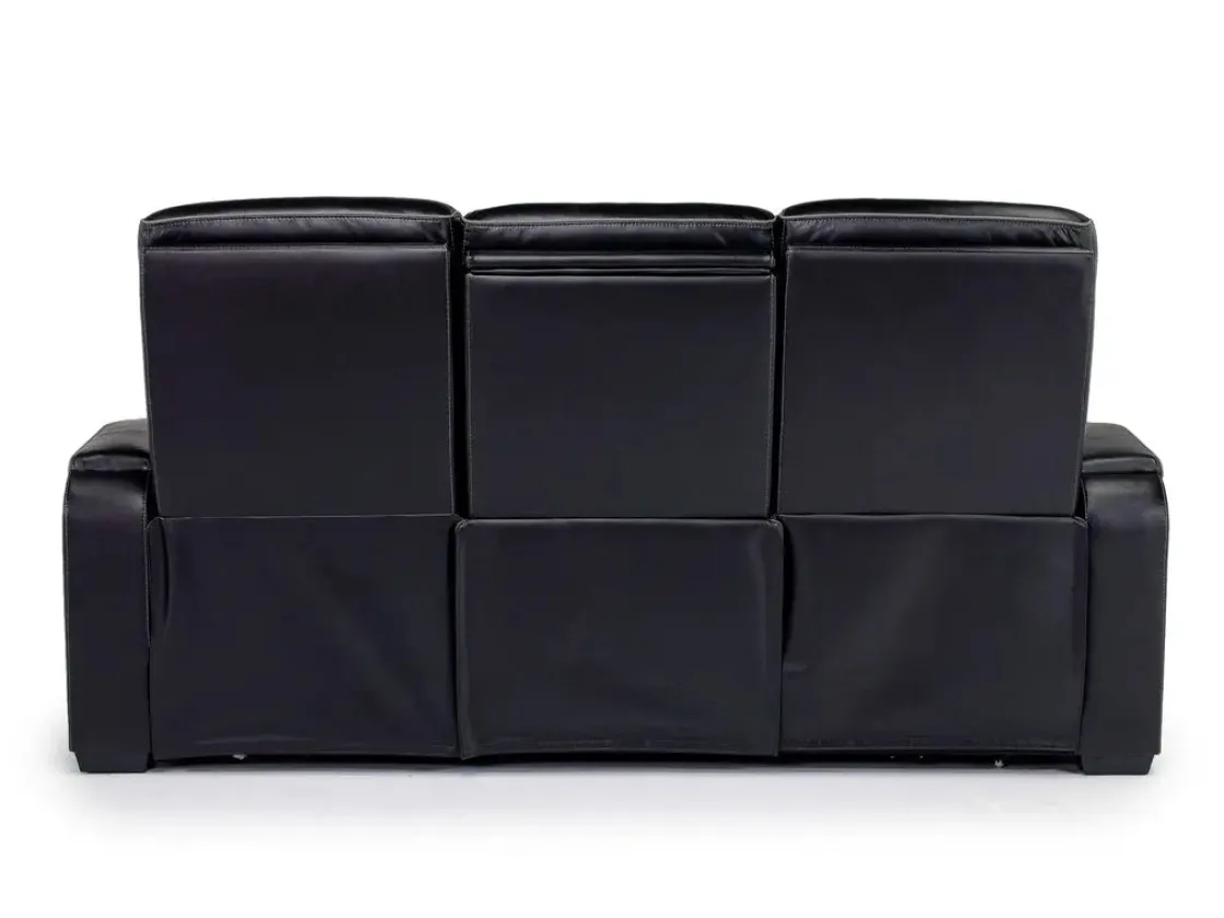 Mor Furniture Boyington 2 Power Console Loveseat In Gray Leather