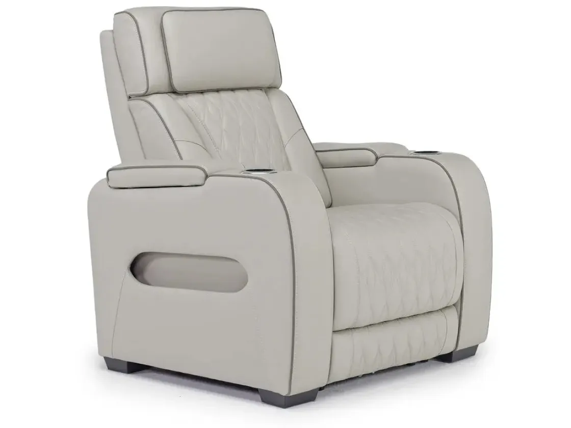 Mor Furniture Boyington 2 Power Recliner In Gray Leather
