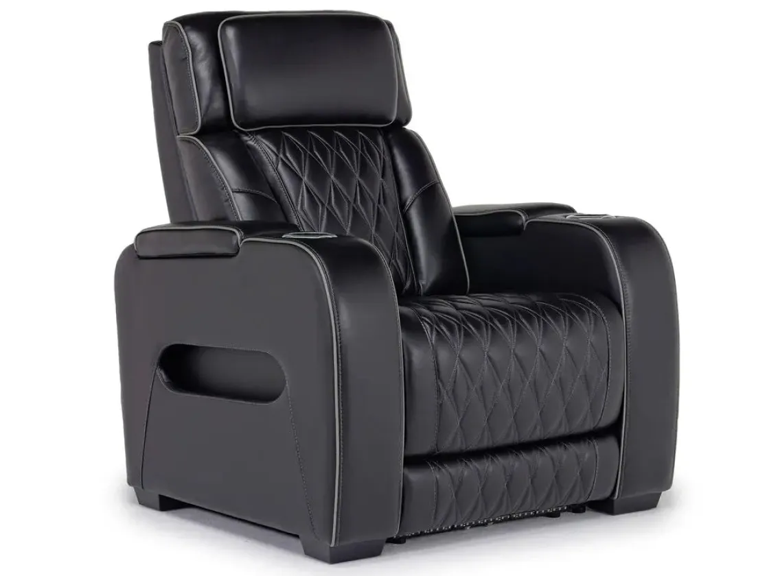 Mor Furniture Boyington 2 Power Recliner In Gray Leather