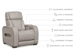 Mor Furniture Boyington 2 Power Recliner In Gray Leather