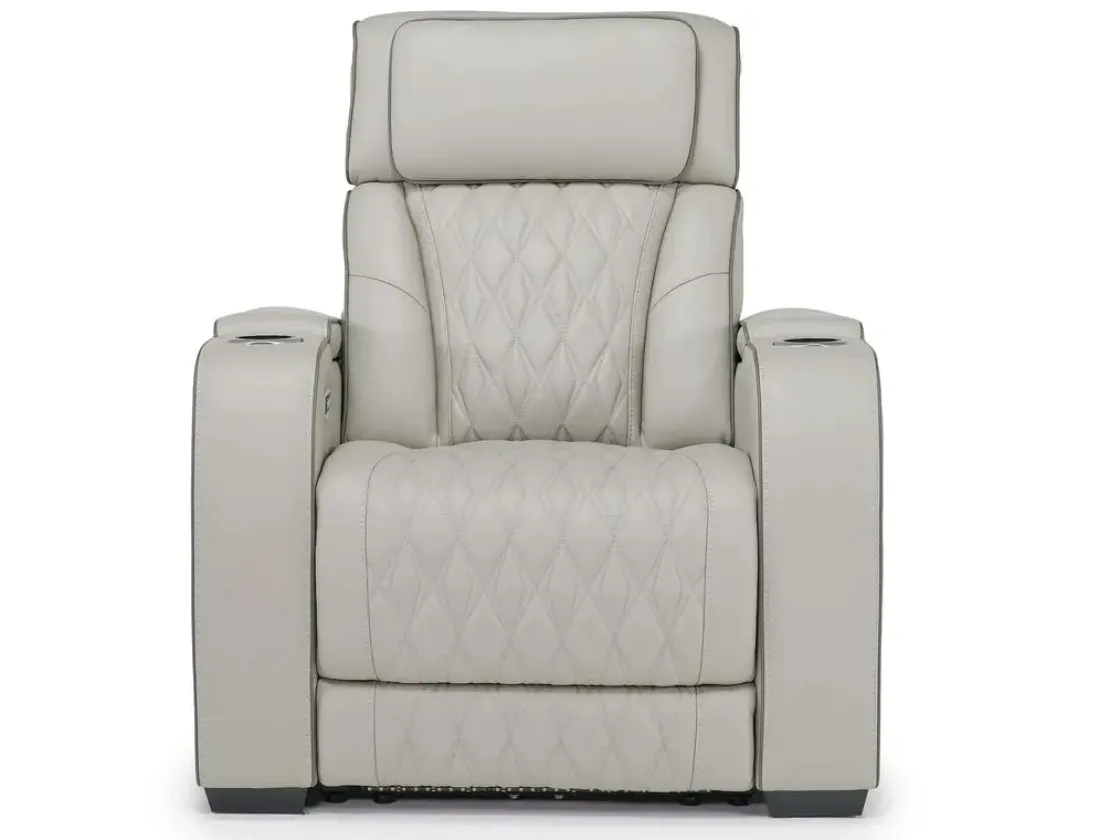 Mor Furniture Boyington 2 Power Recliner In Gray Leather