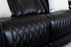 Mor Furniture Boyington 2 Power Sofa W/ Drop Down Table In Black Leather