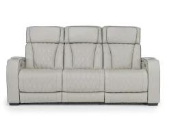 Mor Furniture Boyington 2 Power Sofa W/ Drop Down Table In Black Leather