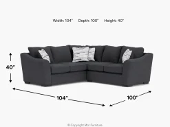 Mor Furniture Brazil Tux Loveseat Sectional, Left Facing - Custom Order