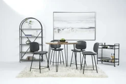 Mor Furniture Brennan Round Counter Height Dining Table & 4 Stools In James Mocha