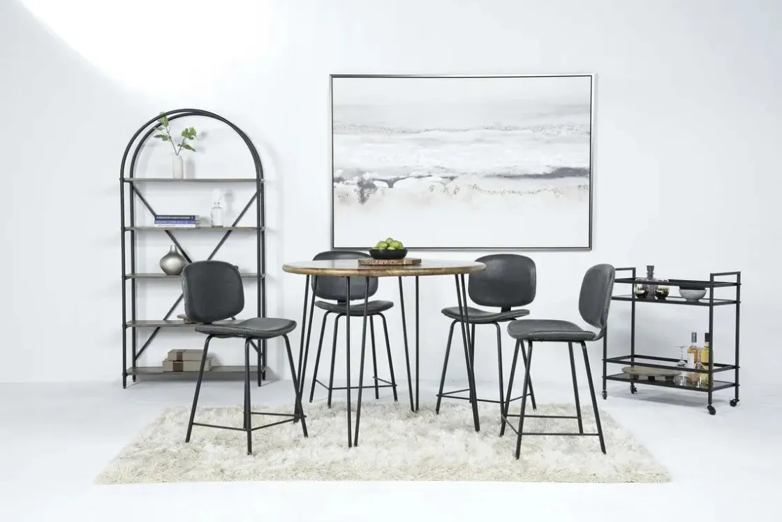 Mor Furniture Brennan Round Counter Height Dining Table & 4 Stools In James Mocha