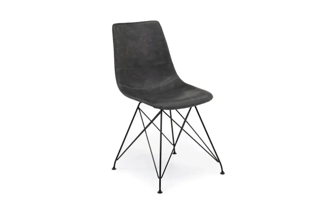Mor Furniture Brennan Round Dining Table & 4 Chairs In Theo Slate