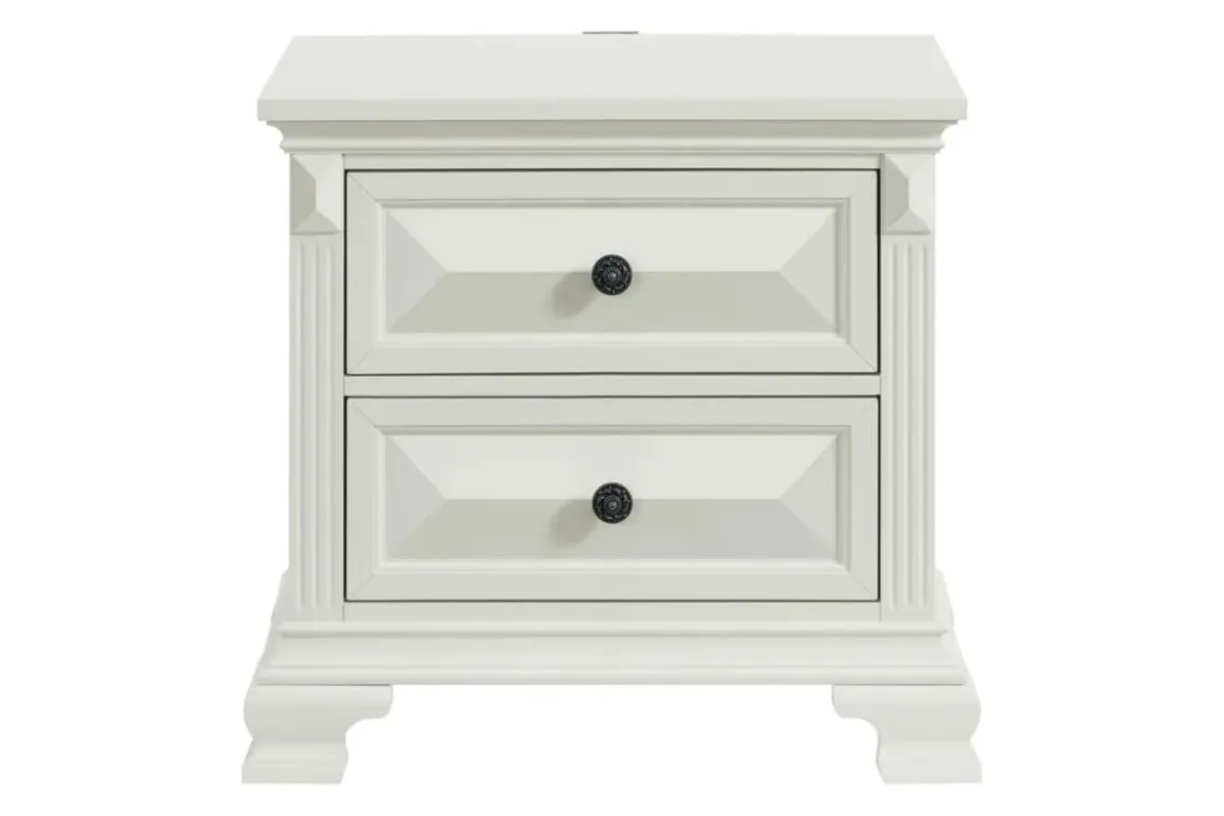 Mor Furniture Bridgestone Panel Bed, Dresser, Mirror & Nightstand In Antique White, Queen