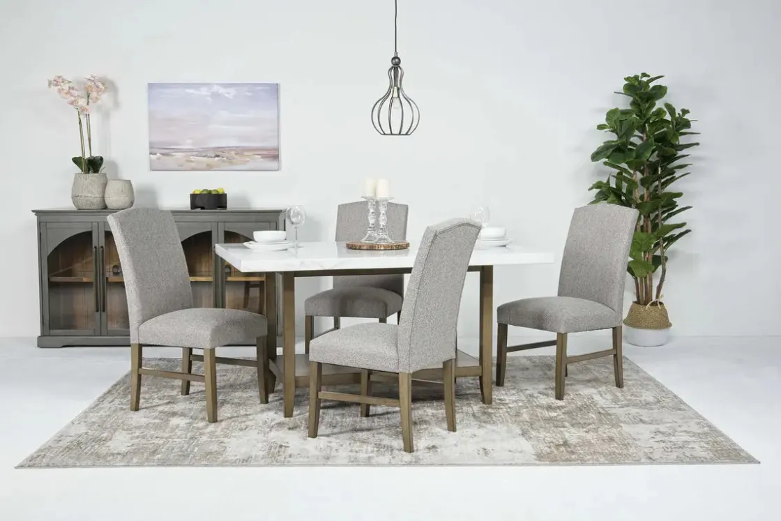 Mor Furniture Brighton Dining Table & 4 Chairs In Gray