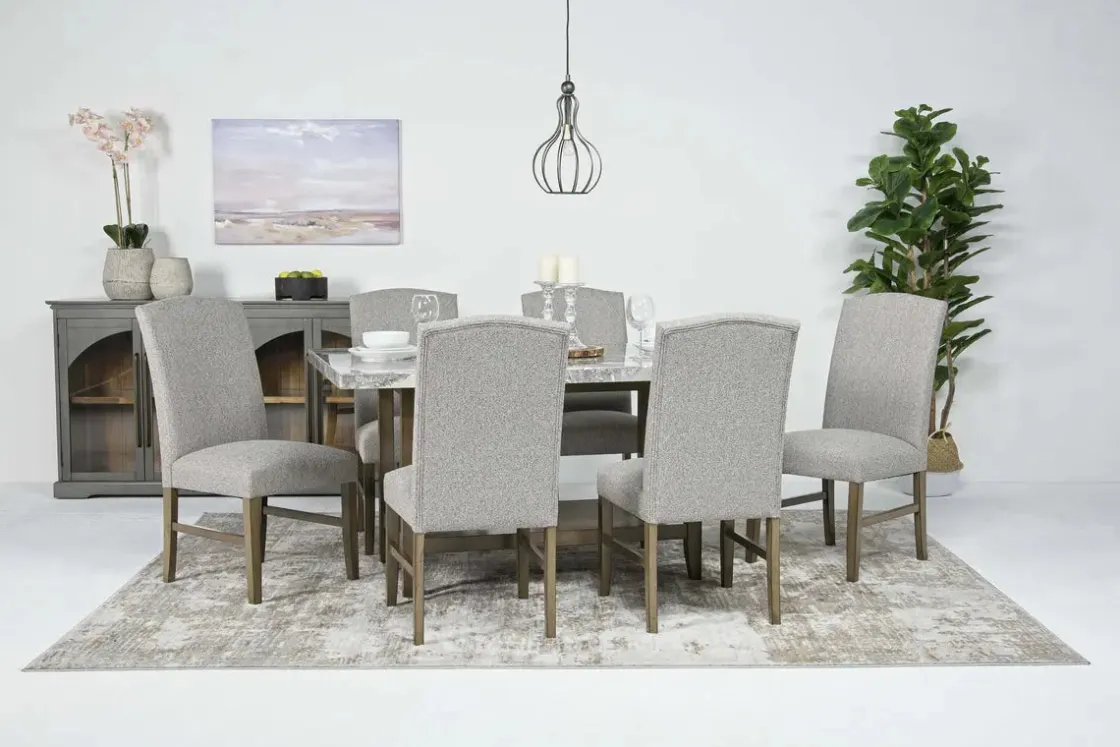 Mor Furniture Brighton Dining Table & 6 Chairs In Gray