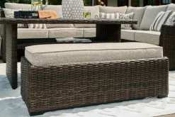 Mor Furniture Brook Ranch Outdoor 3 Piece Sectional Set In Brown