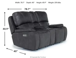Mor Furniture Brookings 2 Power Console Loveseat In Brown