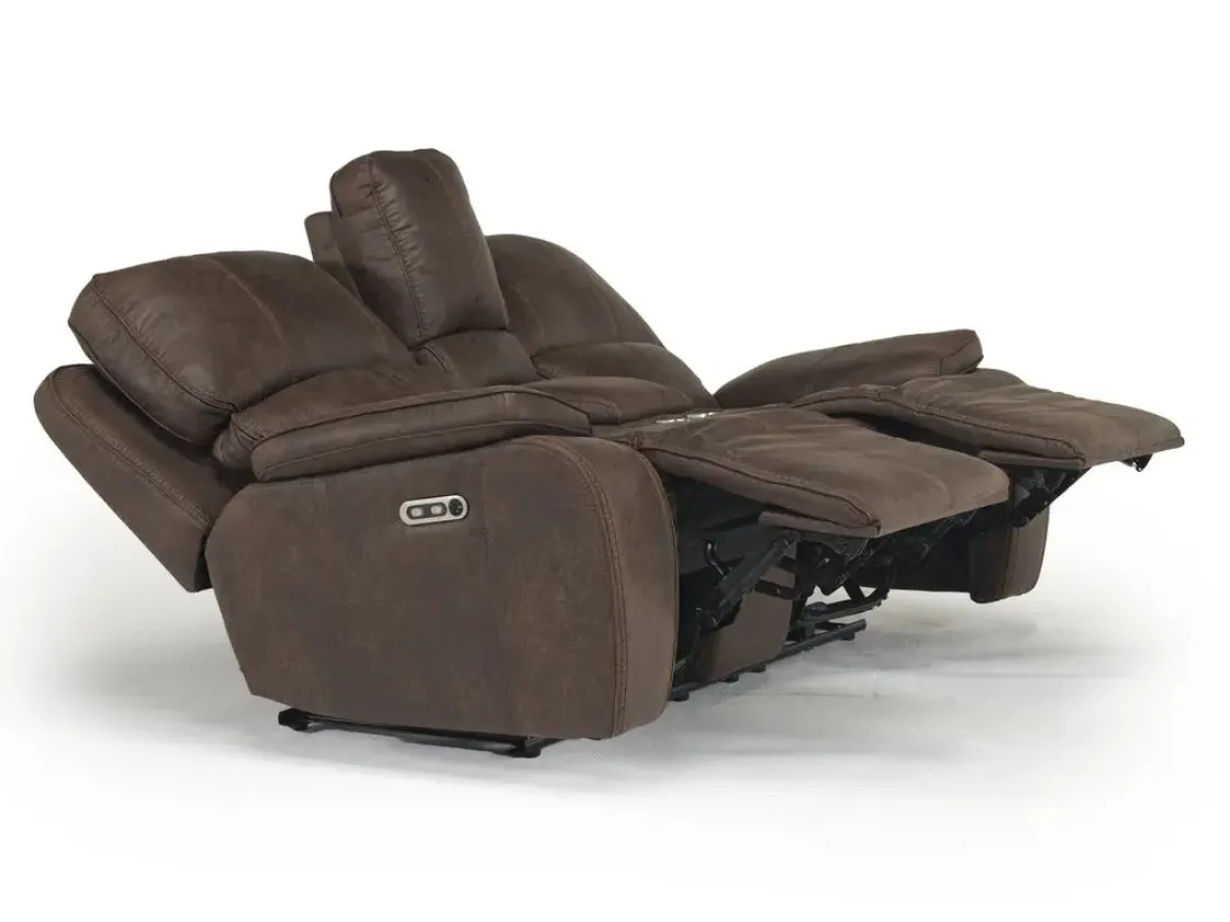 Mor Furniture Brookings 2 Power Console Loveseat In Brown