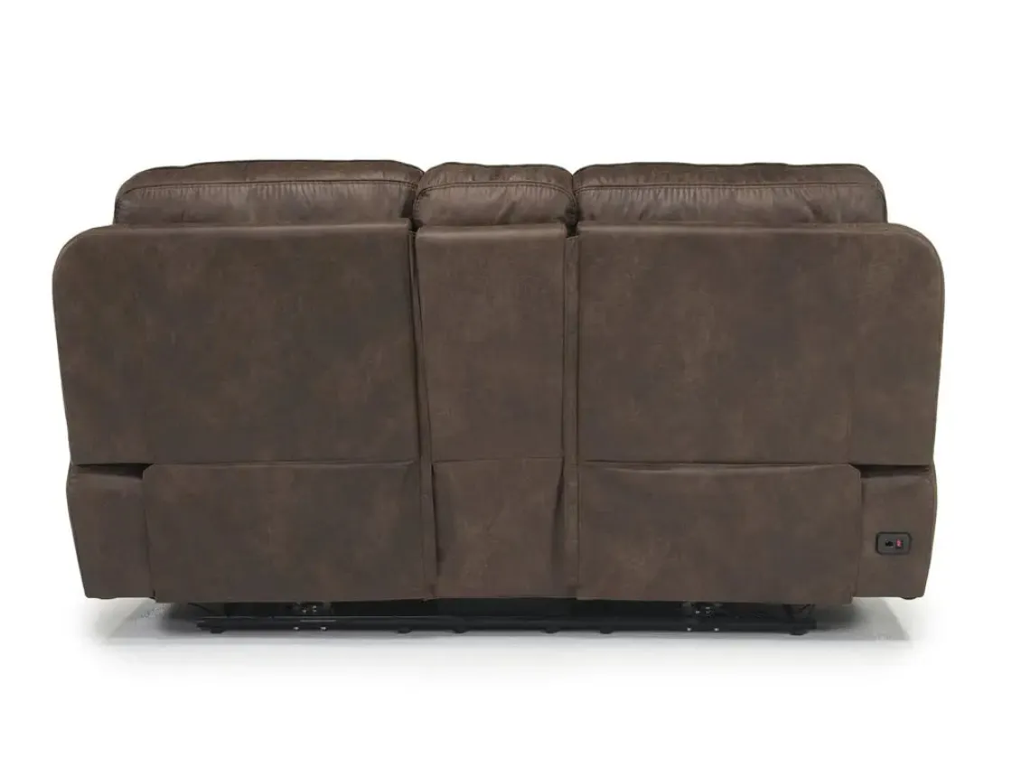 Mor Furniture Brookings 2 Power Console Loveseat In Brown