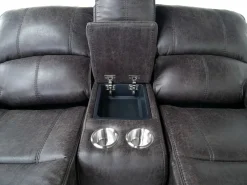 Mor Furniture Brookings 2 Power Console Loveseat In Brown