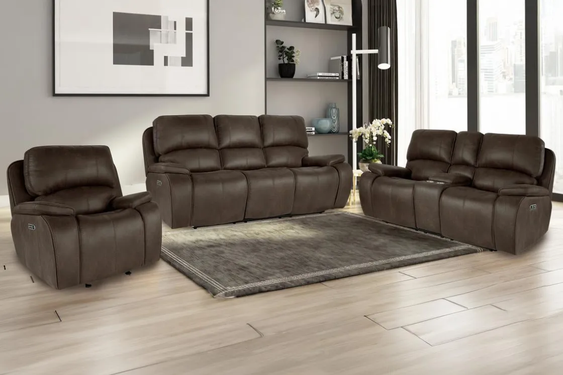 Mor Furniture Brookings 2 Power Gliding Recliner In Brown