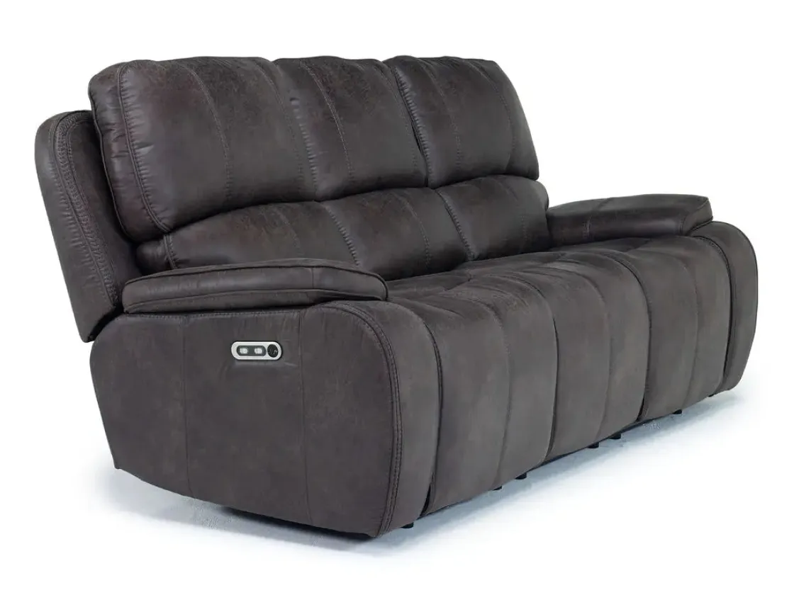 Mor Furniture Brookings 2 Power Sofa In Charcoal Gray