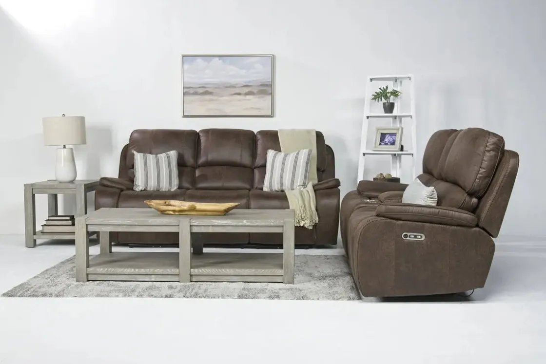 Mor Furniture Brookings 2 Power Sofa In Charcoal Gray