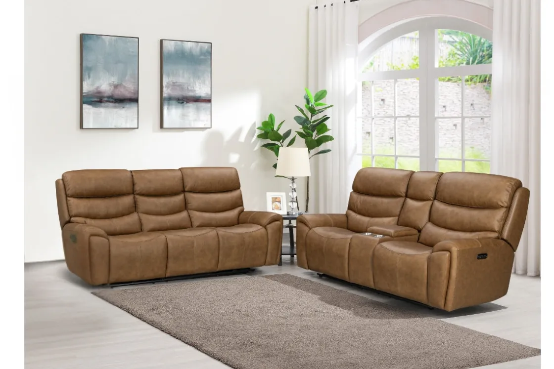 Mor Furniture Bruce 2 Power Sofa In Cognac