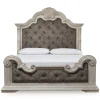 Mor Furniture Bruchandi Upholstered Panel Bed In Antique White, Queen