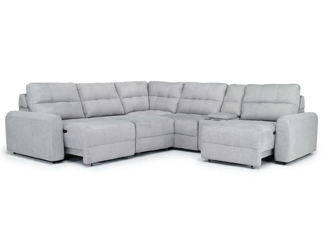 Mor Furniture Bryce 6 Piece Power Sectional In Savannah Coin