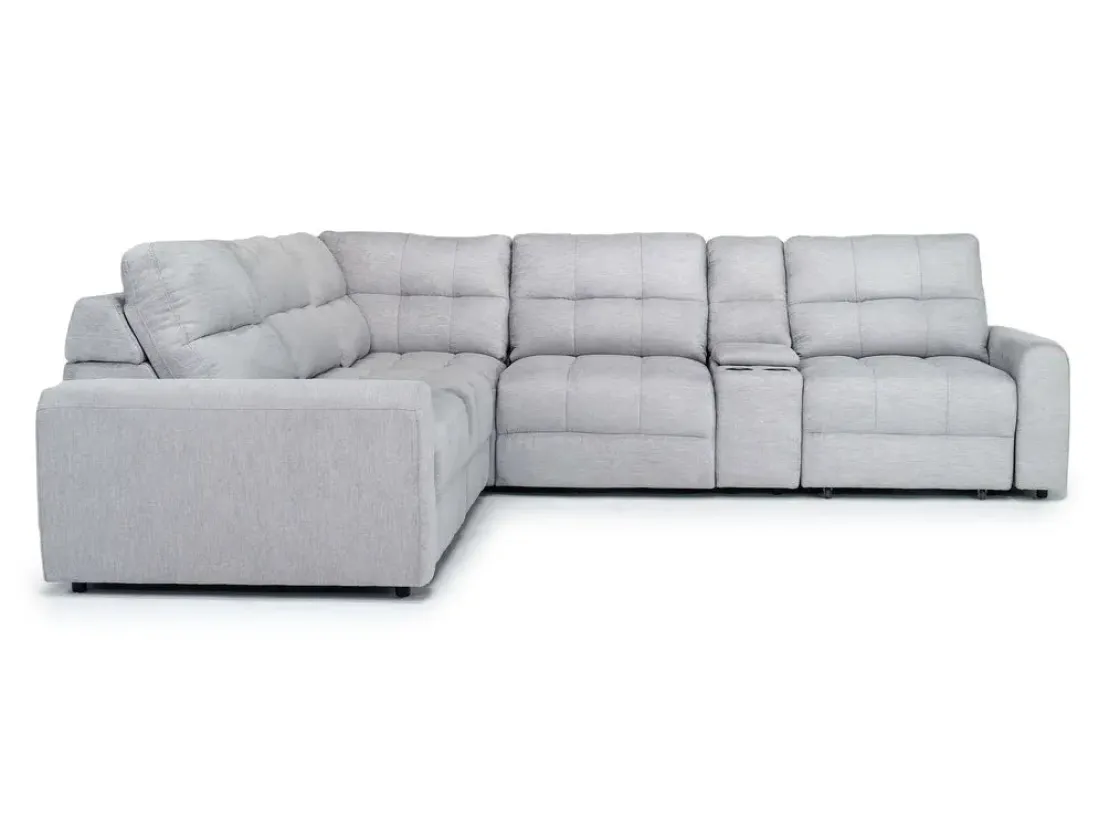 Mor Furniture Bryce 6 Piece Power Sectional In Savannah Coin